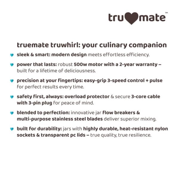 Trumate Truwhirl 1103 Mixer-Grinder with 3 Stainless Steel Jars - Image 8