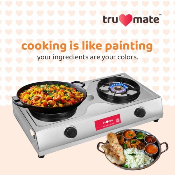 truflame SS2BB/1501 – Best 2 Burner Gas Stove with Brass Burner & Dip Tray - Image 6