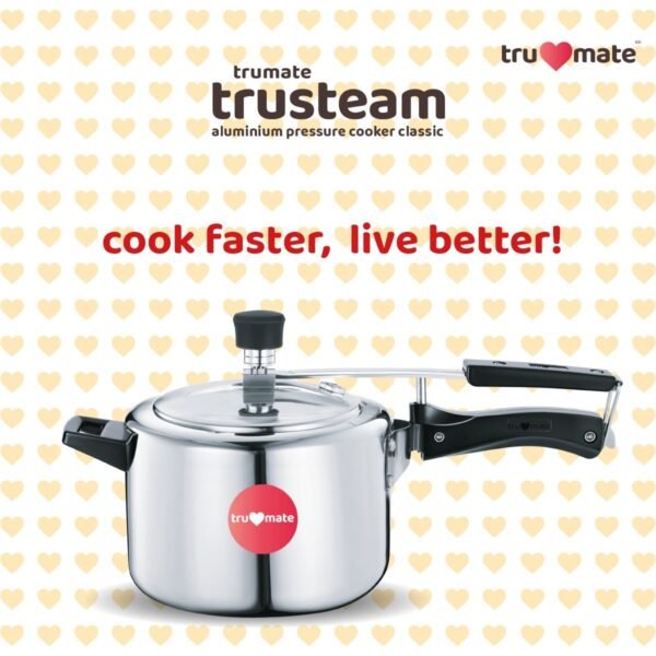 trumate trusteam aluminium pressure cooker classic - 5 ltr - Image 2