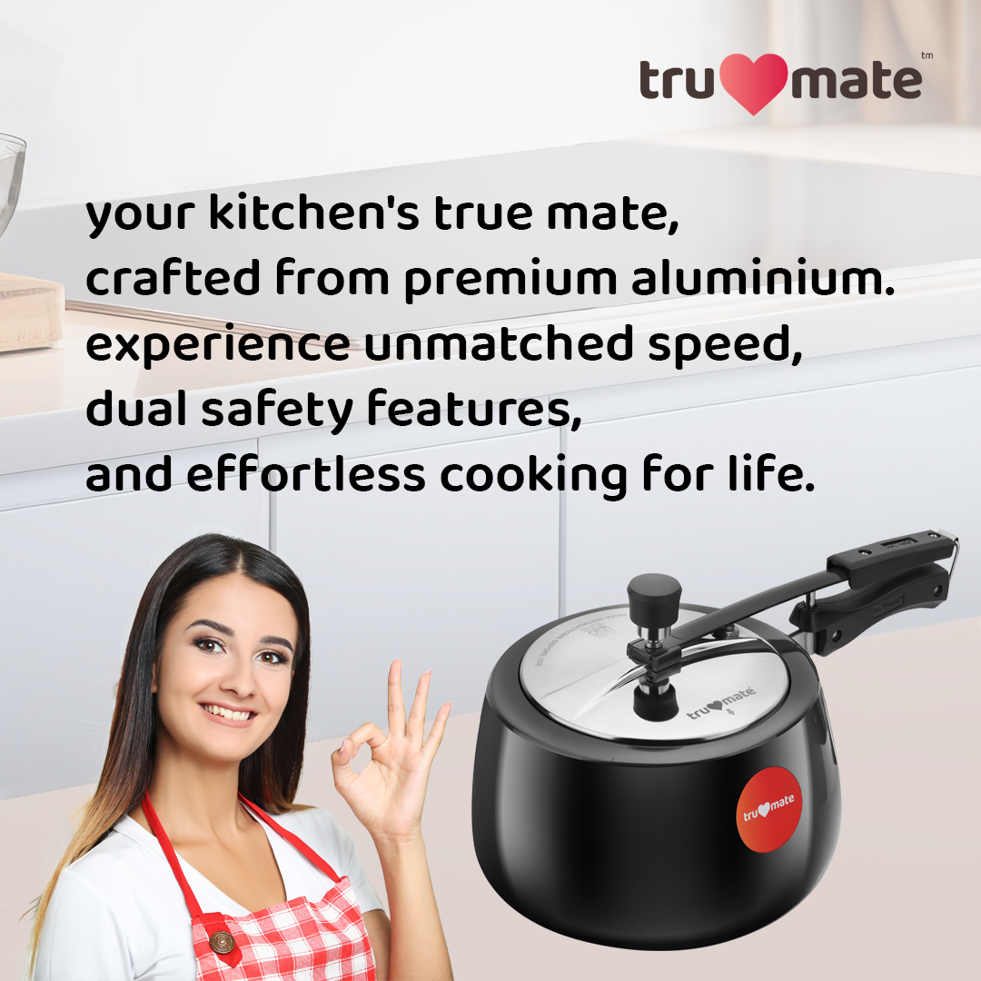trumate trusteam HACN 1233 (IB) – 3 Ltr Hard Anodized Pressure Cooker with Stainless Steel Lid - Image 4