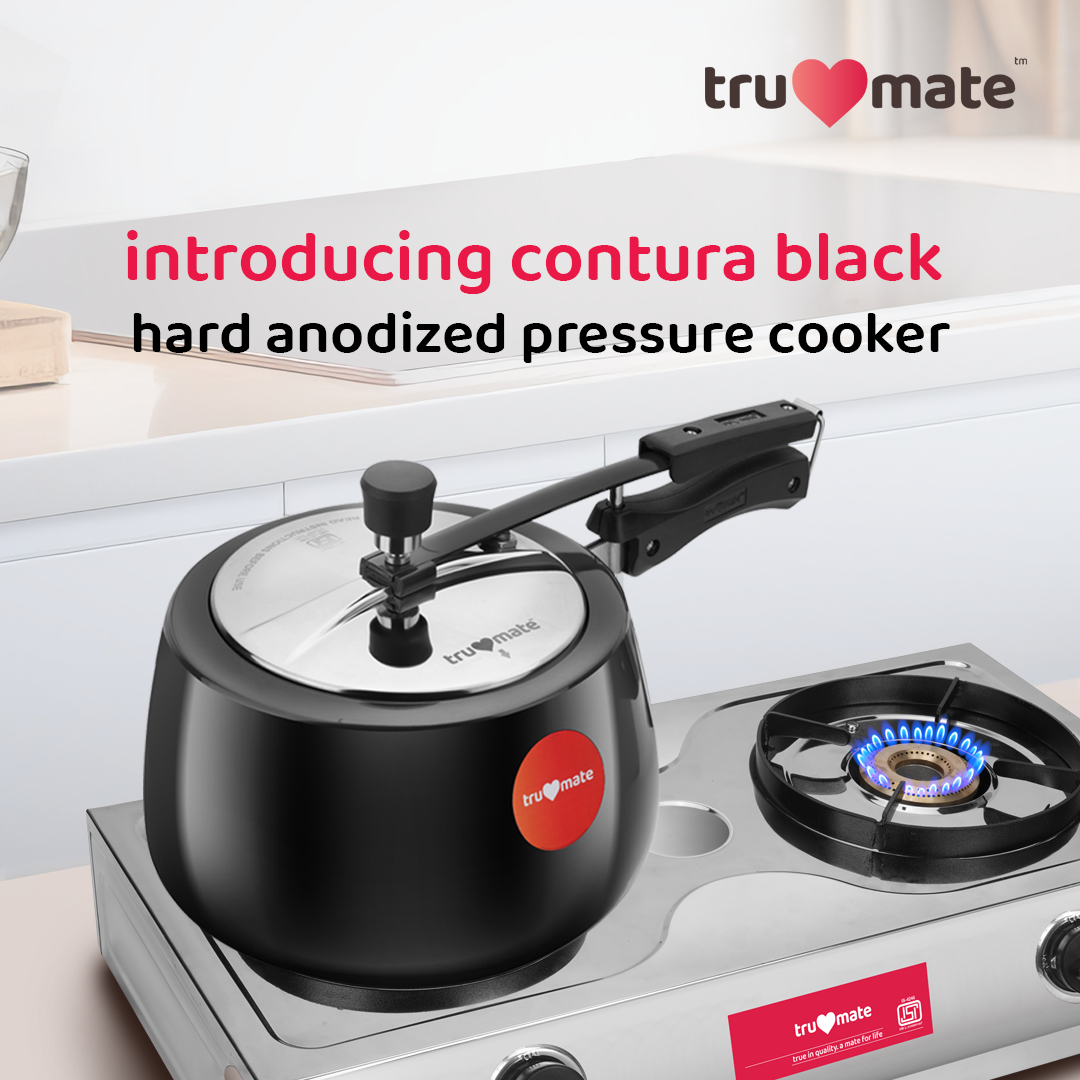 trumate trusteam HACN 1233 (IB) – 3 Ltr Hard Anodized Pressure Cooker with Stainless Steel Lid - Image 2