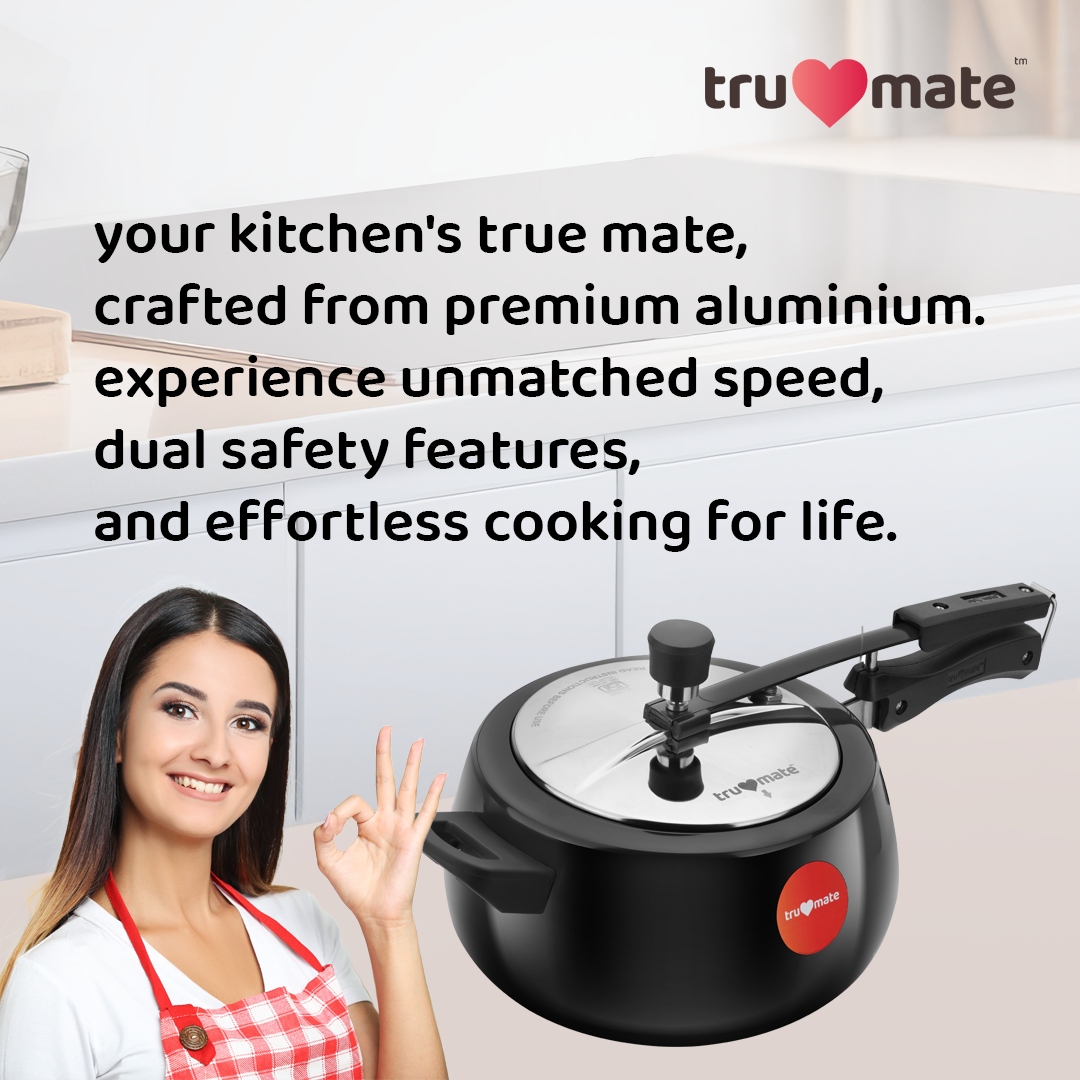 trumate trusteam HACN 1235 (IB) – 5 Ltr Hard Anodized Pressure Cooker with Stainless Steel Lid - Image 4