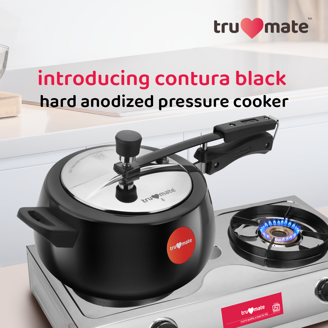 trumate trusteam HACN 1235 (IB) – 5 Ltr Hard Anodized Pressure Cooker with Stainless Steel Lid - Image 2