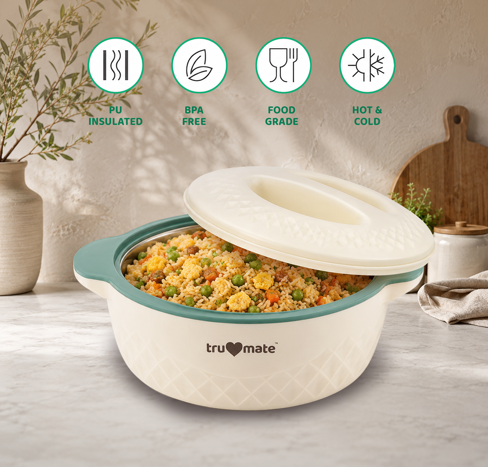 trumate truserve CRP 1700 – Premium Insulated Casserole with Stainless Steel Inner, Green - Image 10