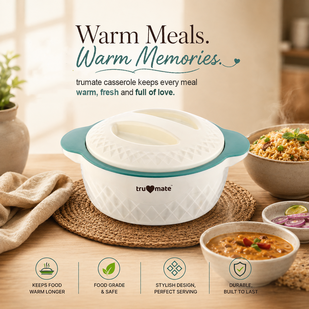 trumate truserve CRP 1700 – Premium Insulated Casserole with Stainless Steel Inner, Green - Image 8